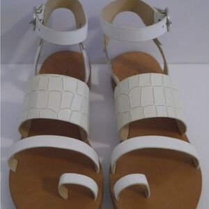 Rag & Bone Ivory Embossed Strap Sandals